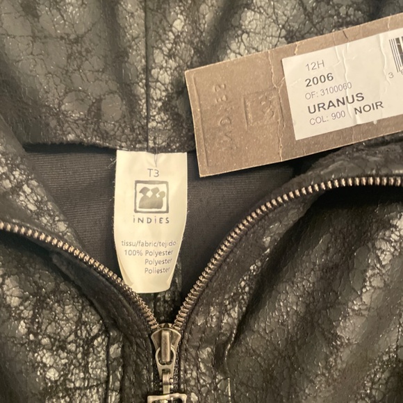 Indies vest/accessory (sleeveless long zippered vest) or dress in black size 3 - Picture 6 of 7